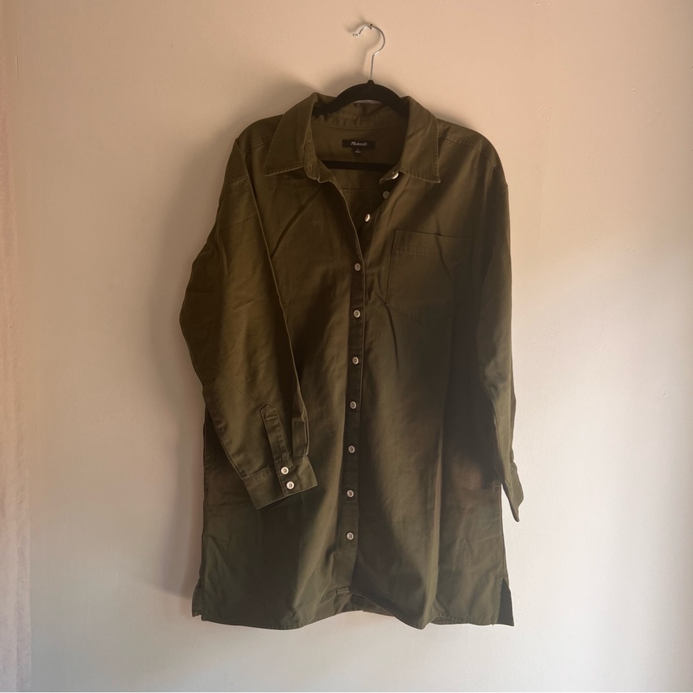 Mini shirt dress in regenerative chino